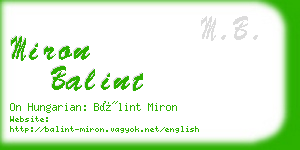 miron balint business card